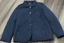Tommy Hilfiger Women's Quilted Jacket Navy Button Collared Size M