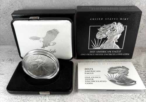 2025 1 oz American Silver Eagle Uncirculated With Box And COA