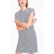J. Crew Beach Terry Cloth/ Sweater Dress Navy and Cream Stripe Size S