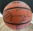 Michael Jordan & Larry Bird Signed 1996 7-Up Shootout Basketball Auto NO COA