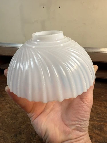 Vintage Smaller Size Miniature Shade Milk Glass Kerosene Oil Lamp Shade Part