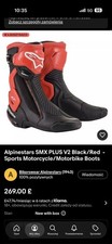 Alpinestars SMX PLUS V2 schwarz/rot - sportliche Motorrad-/Motorradstiefel