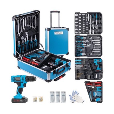 346 Pcs Tool Sets,18V Electric Power Drill Set, Cordless Drill for Men, House...