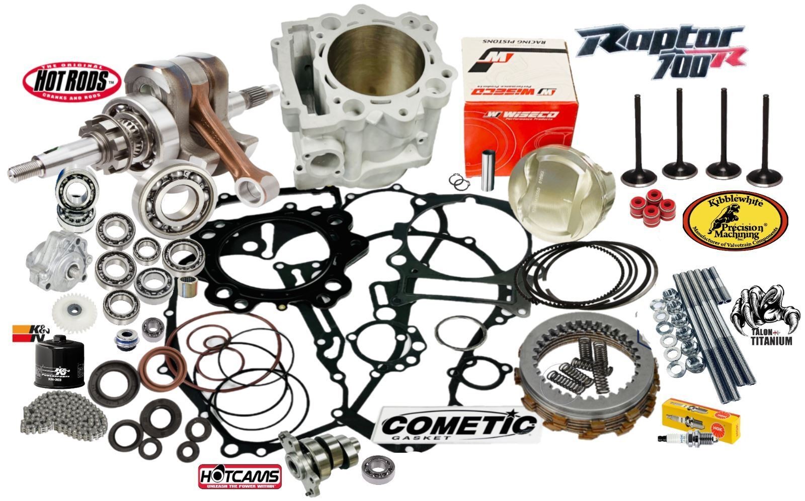 06-08 Raptor 700 Rebuild Complete Motor Engine Kit Hot Cam Valves Top Bottom End