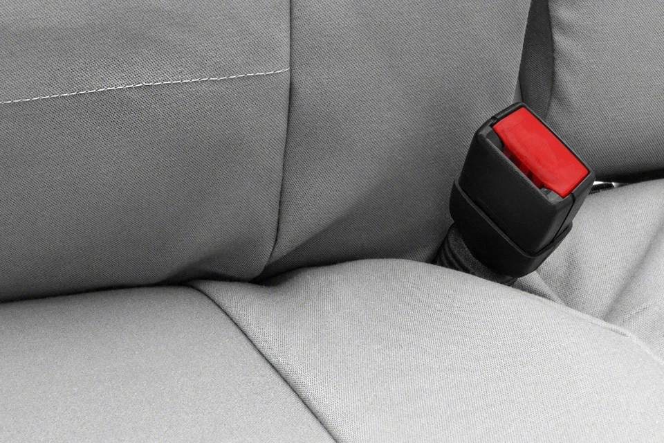 For Nissan Frontier 98-04 Polycotton Drill 1st Row Light Gray Custom Seat Covers Foto 4 de 4