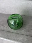 Green Glass Orb Blenko Style Glass Orb Heavy