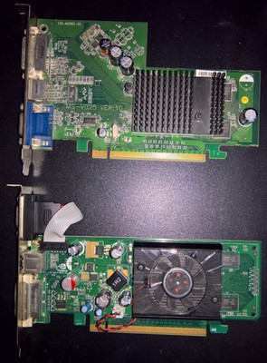 2 Dell PCI OEM GPU graphic cards: GeForce 8300GS & Dell ATI Radeon X300 MS-V025