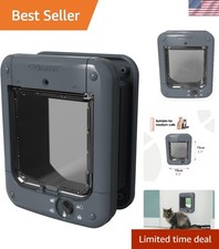 Versatile Microchip Cat Flap 360 for Small to Medium Cats, 4-Way Lock Security