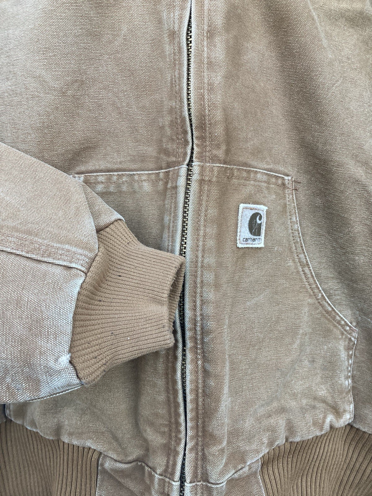 Vtg Carhartt J130 BRN Sun Faded Duck Active Jacket Distressed Workwear Medium thumbnail 4