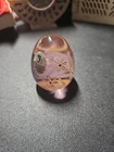 Fenton Art Glass Hand Painted Egg Pink With  Flowers- Signed