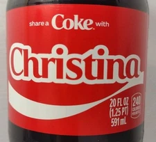 Share A Coke With Christina 2025 Personalized Gift Coca Cola Bottle