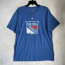 Old Time Hockey Mens T Shirt New York Rangers Blue 2XL Graphic Cotton Blend NHL