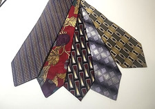 Mens Neck Tie Facets and Assorted Brands and Colors Silk Lot of 5 Ties
