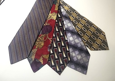 Mens Neck Tie Facets and  Assorted Brands and Colors Silk  Lot of 5 Ties