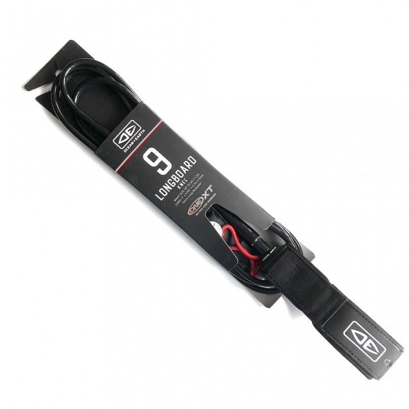 Ocean Earth One XT Longboard Surfboard Knee Leash 9ft - Black NEW onext