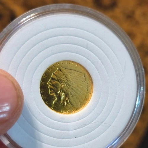 1909 Indian Head $2.50 Gold Quarter Eagle Pre-1933 US Coin Uncertified