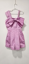 HABITUAL Kids Girl's Size 10 Off Shoulder Purple Modern Romper Pockets Summer