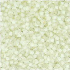 Miyuki Round Seed Beads Size 11/0 Semi-Matte White Lined Crystal 24GM