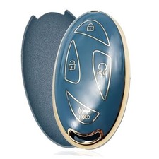Key Fob Cover, Soft TPU Car Key Cover Case Compatible with Hyundai Blue Gray