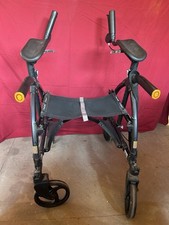 UPWalker Upright 4-Wheel Rollator Walker, Black, Seat, Handbrakes, Adjustable