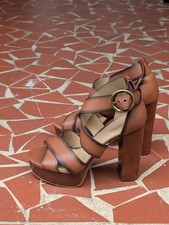 Michael Michael Kors Leia Burnished Platform Sandals- Brown- Sz 7