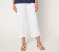 Belle by Kim Gravel Women's Pants Sz 4 Tall TripleLuxe Twill Wide White A680150