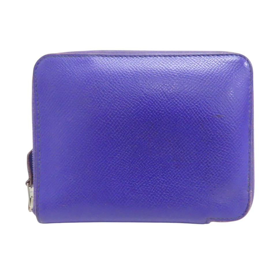 Cartera compacta HERMES Azap cuero Epsom púrpura □ sello P Foto 2 de 4