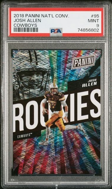 2018 Panini National Conv Rookies /99 Magnet Fur Foil #95 Josh Allen RC SP PSA 9 view 9