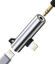 Headphone Adapter Lightning to 3.5mm AUX Audio Jack and Charger White 