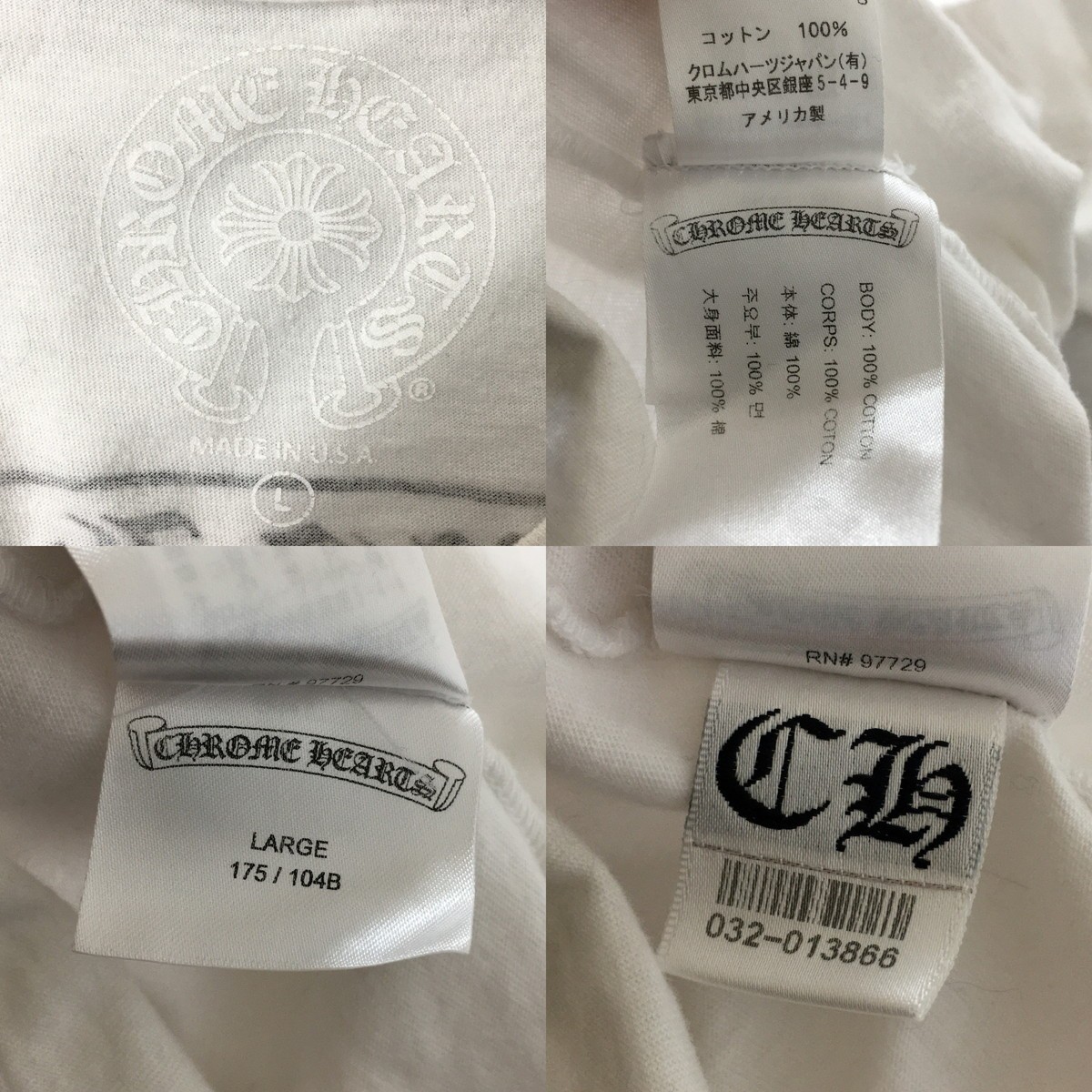CHROME HEARTS White Multicolor Cemetery Cross Pocket T-shirt