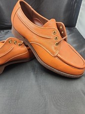 VTG NOS Musebeck All Seasons Casuals Moc Toe Derby Shoes Tan Leather Womens 7.5
