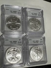 4 X 2012 American Silver Eagle MS69+ ICG Coins Includes All 4