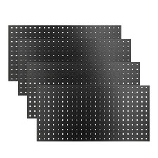 Peg Board, 4-Pack 24" x 12" Black Heavy-Duty Metal Pegboard Panels, High-Capa...
