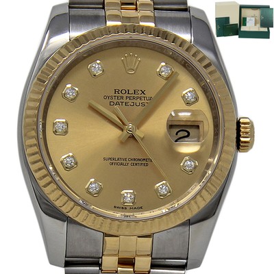 Rolex New Datejust 36mm 116233 Steel Gold Diamond Box/Paper/Warranty #RL1222-1