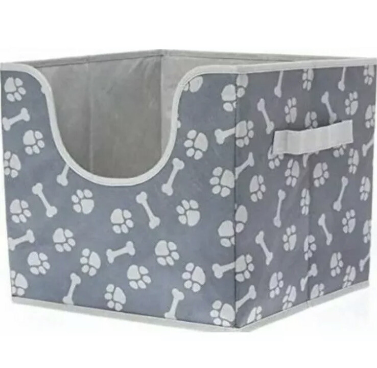 Top Paw Pet Folding Toy Box Storage Cube Collapsible Print f
