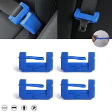 Blue Silicone Car Safety Seat Belt Buckle Clip Protector Cover Trim Accessories