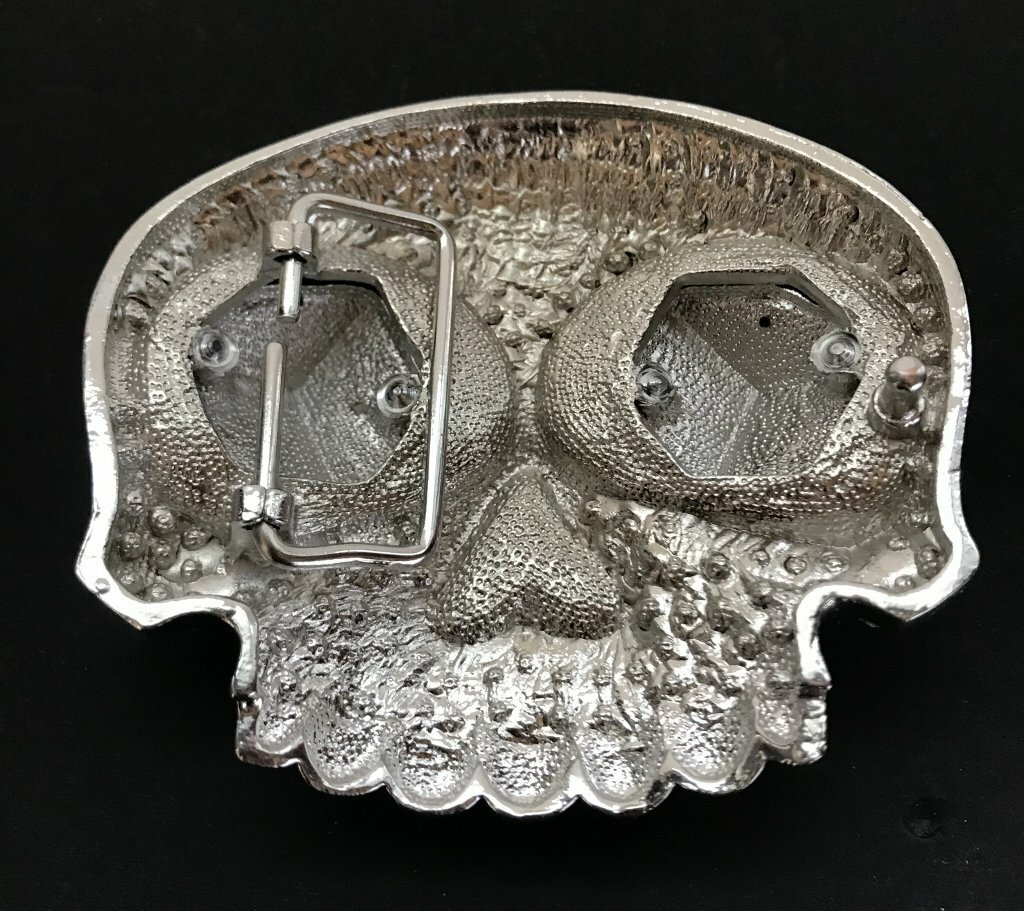 Rhinestone Skull Head Dice Eyes Gambler Gambling Belt Buckle Belts