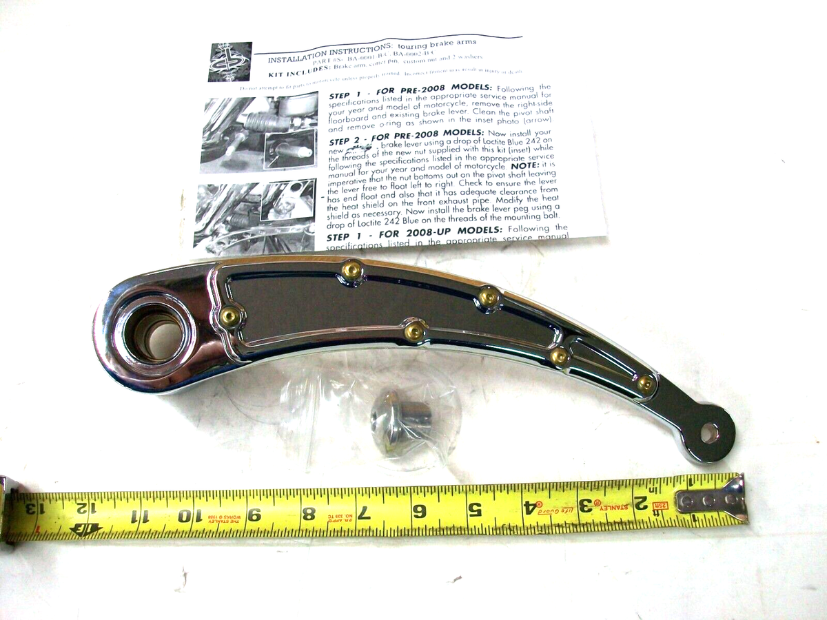 CARL BROUHARD DESIGNS CHROME BOMBER BRAKE ARM 2014 UP HARLEY
