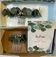 Wedding Eucalyptus Pearl Hair Combs 2 NEW