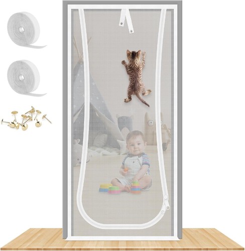New Reinforced Cat Screen Door, Fits Door Size 36''x 80'' Heavy Duty Pets Proof - 第 11/24 張圖片