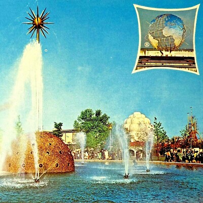 Postcard SOLAR FOUNTAIN, New York Worlds Fair, Queens, New York, 1964-1965