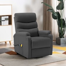 NNEVL Stand-up Massage Recliner Anthracite Faux Leather