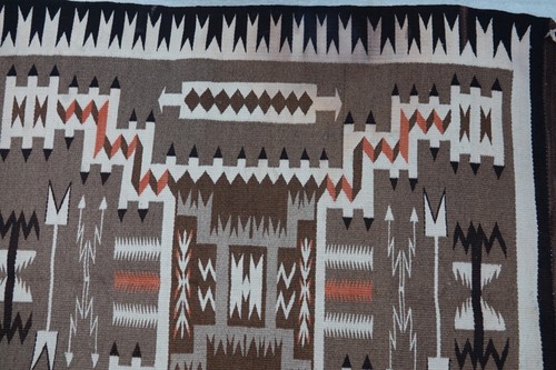 TAPPETO NAVAJO AMERICANO SUD-OVEST INDIANO FATTO A MANO 36 X 36 DESIGN MODELLO TEMPESTA - Foto 15 di 18