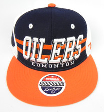 EDMONTON OILERS HOCKEY NHL VINTAGE SNAPBACK RETRO 2-TONE ZEPHYR CAP HAT NWT 