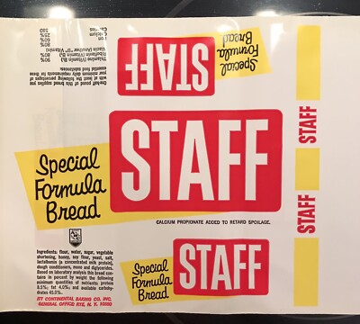 Vintage Continental Baking Co.  Staff Bread Wrapper