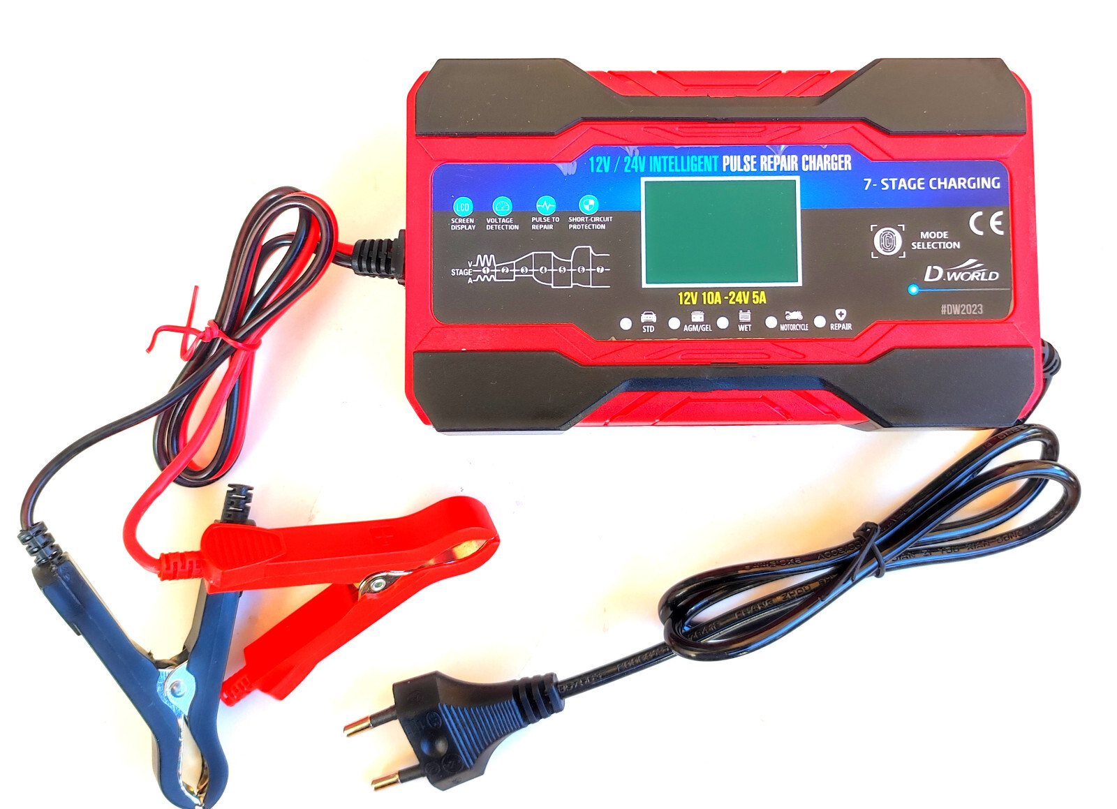 Caricabatterie per auto intelligente Riparazione degli impulsi 12V/10A - 24V/5A