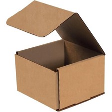 50 6" x 6" x 4" Kraft Corrugated Mailers Die Cut Tuck Flap Boxes