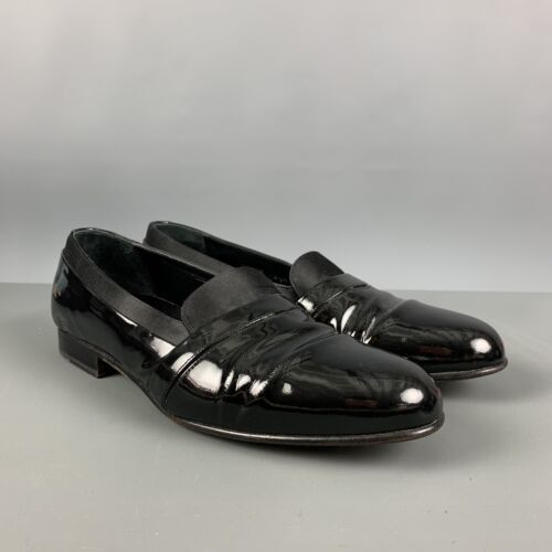 MEZLAN Taille 8.5 Cuir Verni Noir Smoking Mocassins - Photo 1/10