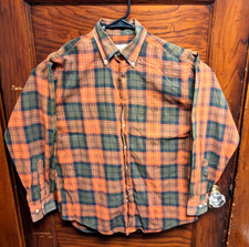 Y2K Viyella Wool Blend Flannel Men M Lumberjack USA Made Men M Rust Orange Green