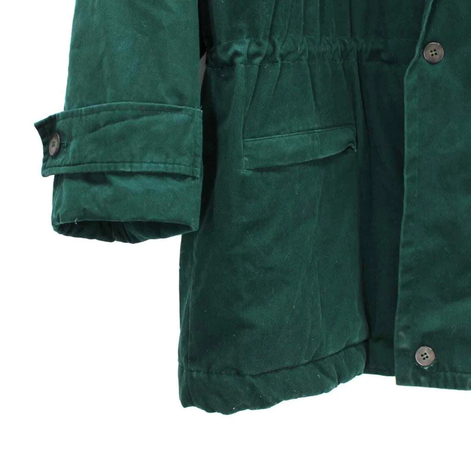 Eddie Bauer Insulated Goose Down Green Velour Hooded Parka Coat L Hunting Jacket - Image 3 of 4